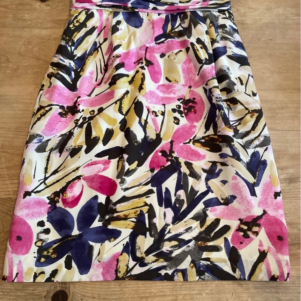 Banana Republic 100% silk pink abstract floral  dress feminine Cocktail Dressy 0 - Picture 6 of 13